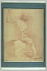 Figure nue, assise, vue de dos, le bras gauche levé, image 2/2