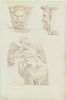 Un prophète assis, et deux mascarons, image 1/2