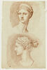 Deux études de la tête de Diane, vue de léger trois quarts gauche et de profil à gauche, image 1/2