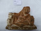 figurine d'Harpocrate phallique ; figurine de femme au tambourin, image 1/2