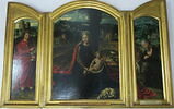 La Vierge, l'Enfant, saint Jean l'Évangéliste et saint Jérome, triptyque, image 1/2