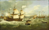 Jonction des vaisseaux de l'amiral d'Estrées et du duc d'York contre la flotte anglaise, en 1672, image 2/2