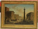 Monuments antiques. Paysage composé de divers édifices (Maison carrée et arènes de Nîmes), image 1/2