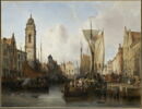 Vue du bassin Sainte-Catherine à Bruxelles, image 1/2
