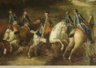 Chasse de Louis XV dans la forêt de Fontainebleau, à Franchard ; Cerf aux abois dans les rochers de Franchard, image 6/6