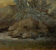 Chasse de Louis XV. Le Roi tenant le limier en laisse au 
