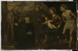 Vierge à l'Enfant avec saint François d'Assise, saint Sébastien et un moine présenté par un saint évêque (saint Augustin ?), image 2/3