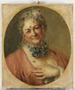 Le chanteur Pierre de Jélyotte (1713-1797), dans le rôle de la nymphe Platée, de l'opéra bouffe de Rameau 