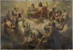 Plafond : La dispute de Minerve et de Neptune au sujet d'Athènes., image 1/2