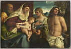 La Sainte Famille avec sainte Catherine d'Alexandrie, saint Sébastien et un donateur, image 1/5
