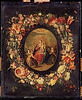 La Vierge et l'Enfant avec deux anges musiciens, entourés d'une guirlande de fleurs, image 2/3