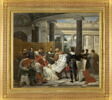 Jules II ordonnant les travaux du Vatican et de Saint-Pierre à Bramante, Michel-Ange et Raphaël, image 5/7