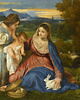 La Vierge à l'Enfant avec sainte Catherine d'Alexandrie et un berger,  dit La Vierge au lapin, image 9/16