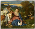 La Vierge à l'Enfant avec sainte Catherine d'Alexandrie et un berger,  dit La Vierge au lapin, image 1/16