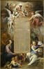 Anges et figures allégoriques des Arts et des Sciences présentant la thèse du brugeois Johannes de Vos, image 1/2