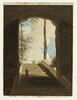 À la villa Farnèse: l'escalier; dit aussi: villa Farnese-intérieur, image 1/4