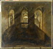 Vue d'un escalier à l'intérieur d'un couvent, image 1/2