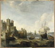 Vue imaginaire d'un port méridional avec le chevet de la cathédrale de Lyon, image 4/5