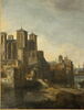 Vue imaginaire d'un port méridional avec le chevet de la cathédrale de Lyon, image 3/5