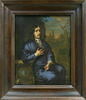 Portrait d'homme assis dans un parc et accoudé sur une balustrade peinte, image 2/3