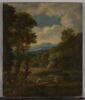 Paysage boisé avec personnages assis près d'une cascade, image 1/19