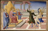 Saint Jérôme rêve qu'il est flagellé par deux anges sur l'ordre du Christ, image 1/3