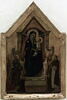 La Vierge et l'Enfant sur un trône entourés de quatre saints (à gauche, une sainte non identifiée et saint Paul, à droite, saint Pierre [ou saint Barthélémy ?] et saint Dominique) ; à la partie inférieure, deux donateurs agenouillés, image 3/3