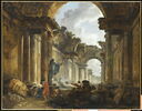 Vue de la Grande Galerie du Louvre en ruine, image 1/3