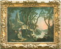 Paysage composé : la Rivière, dit aussi Fontaine pyramidale avec une statue de Neptune brisée, image 2/2
