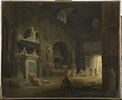 Vue d'une salle du Musée des Monuments Français, dans la chapelle de l'ancien couvent des Petits-Augustins, à Paris, après 1798, image 1/3