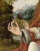 La Vierge à l'Enfant assise sur un muret, sur fond de paysage, image 4/7