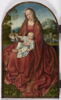 La Vierge à l'Enfant assise sur un muret, sur fond de paysage, image 1/8