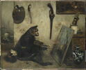 Le singe peintre, dit aussi Intérieur d'atelier., image 1/2