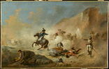 Choc de cavaliers, dit aussi : Choc de cavaleries française et anglaise., ou : Combat de cavaliers français et anglais., image 1/2