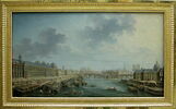 La Seine avant le Pont Neuf, dit aussi La Seine en aval du Pont-Neuf, à Paris, avec à gauche le Louvre et à droite le Collège des Quatre Nations1754, image 3/7