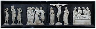 Quatre scènes de la Passion : Flagellation, Portement de Croix, Crucifixion, Mise au Tombeau, image 1/31
