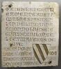 Épitaphe du croisé Gautier Meinne Abeuf († 20 juillet 1278) et de sa femme Alemanne († 27 août 1278), image 1/2