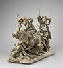 Cavaliers espagnols du 15e siècle, qui, à l’aide de dogues de grande race, donnent la chasse à un taureau sauvage, image 3/8