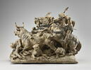 Cavaliers espagnols du 15e siècle, qui, à l’aide de dogues de grande race, donnent la chasse à un taureau sauvage, image 4/8