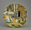 Plat rond creux : la naissance d'Esaü et de Jacob, image 1/2
