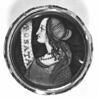 Fond de plat (coupe ?) rond à bord rogné: profil gauche de femme en buste, image 5/5