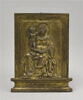 Plaquette : la Vierge assise sur un banc et tenant l'Enfant Jésus debout sur ses genoux, image 1/2