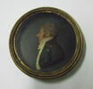 Médaillon en cire peinte : buste d'homme de profil, image 1/2