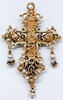 Croix-pendentif en or ornée d'améthystes, d'émeraudes et de perles, image 2/5
