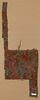 Tissu de laine à gros point, imitant la tapisserie, décoré de fleurs et feuillages, à dominante bleu-vert, image 4/6