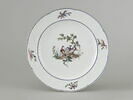 Assiette au marli blanc, à décor d'oiseaux polychromes, image 1/2