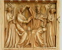 Feuillet droit d'un diptyque à rosettes et sans arcature : l'Adoration des Mages ; la Mort de la Vierge, image 3/4