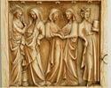 Feuillet droit d'un diptyque à rosettes et sans arcature : l'Adoration des Mages ; la Mort de la Vierge, image 4/4