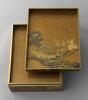 Grande boîte de forme rectangulaire : feuilles et fleur avec un plateau à l'intérieur, image 2/11