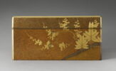 Grande boîte de forme rectangulaire : feuilles et fleur avec un plateau à l'intérieur, image 6/11
